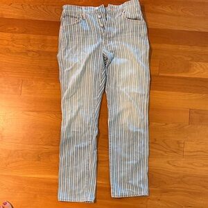 MOTHER Blue and White Pants